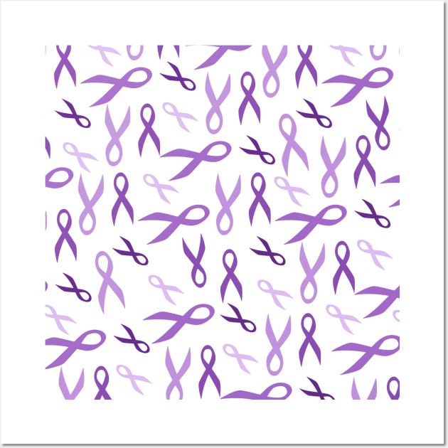 Purple Awareness Ribbon Gifts Domestic Violence Eating Disorders Lupus Fibromyalgia Alzheimers Wall Art by InnerMagic